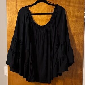 Anthropologie off the shoulder ruffle sleeve Top